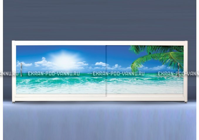 Экран на роликах EUROPLEX Пляж – купить по цене 12400 руб. в интернет-магазине в городе Ростов-на-Дону картинка 1