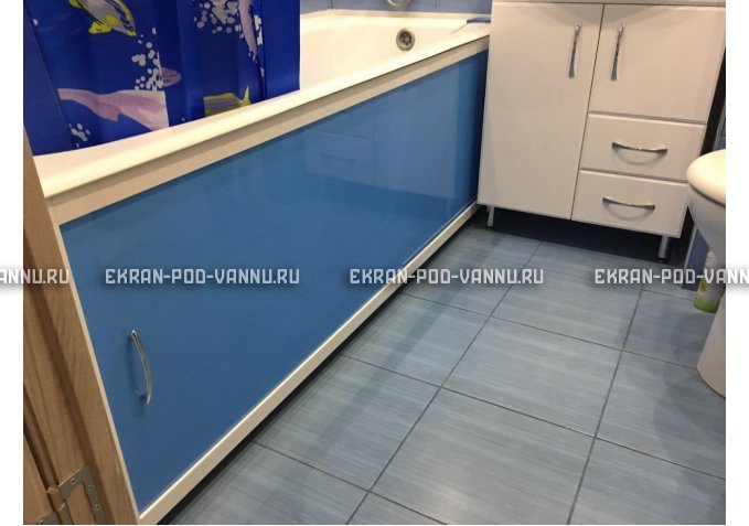 Раздвижной экран EUROPLEX Комфорт голубой – купить по цене 6750 руб. в интернет-магазине в городе Ростов-на-Дону картинка 3