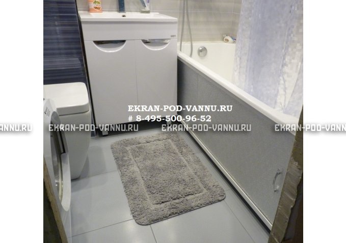 Раздвижной экран EUROPLEX Комфорт Серебро колотый лед – купить по цене 6550 руб. в интернет-магазине в городе Ростов-на-Дону картинка 2