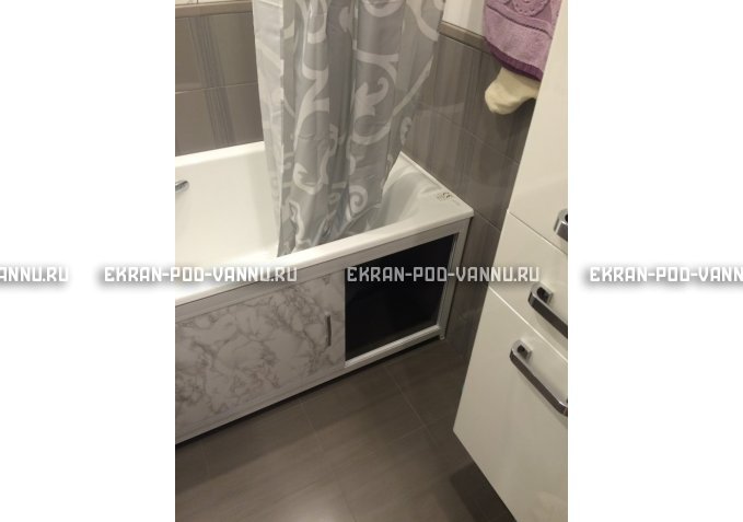 Раздвижной экран EUROPLEX Комфорт серый мрамор – купить по цене 6250 руб. в интернет-магазине в городе Ростов-на-Дону картинка 4