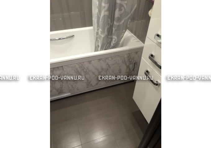Раздвижной экран EUROPLEX Комфорт серый мрамор – купить по цене 6250 руб. в интернет-магазине в городе Ростов-на-Дону картинка 3