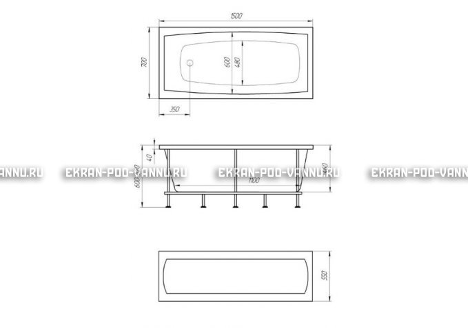 Акриловая ванна 1MarKa Melora 150x70 – купить по цене 12300 руб. в интернет-магазине в городе Ростов-на-Дону картинка 4