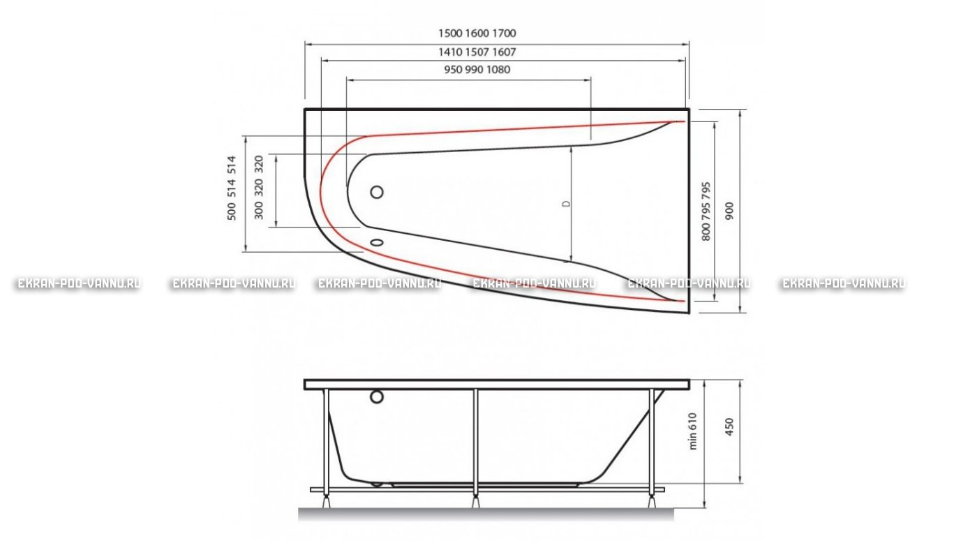 Акриловая ванна Vayer Boomerang 160x90 – купить по цене 52780 руб. в интернет-магазине в городе Ростов-на-Дону картинка 10