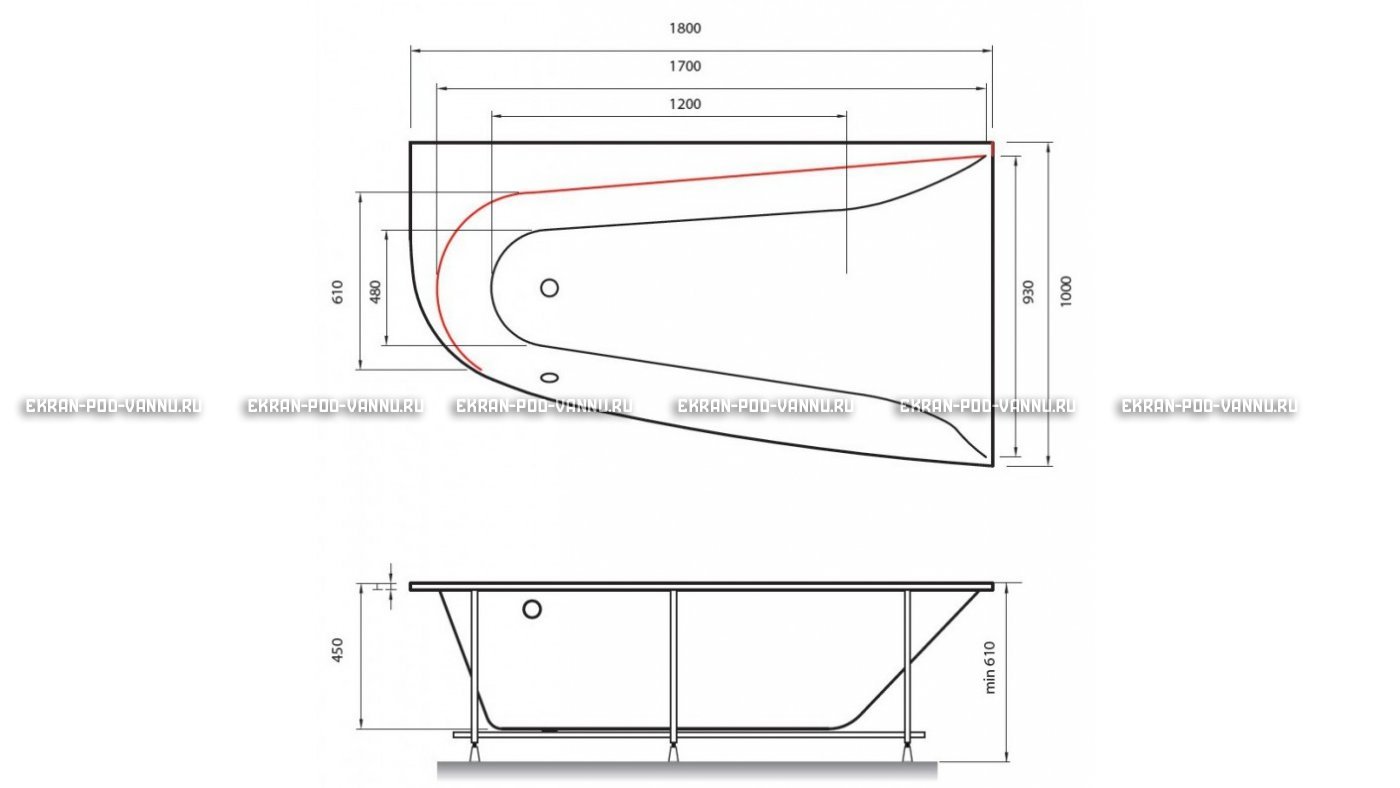 Акриловая ванна Vayer Boomerang 180x100 – купить по цене 53030 руб. в интернет-магазине в городе Ростов-на-Дону картинка 13