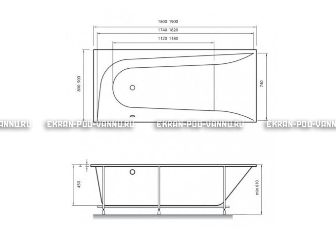 Акриловая ванна Vayer Boomerang 180x80 – купить по цене 43210 руб. в интернет-магазине в городе Ростов-на-Дону картинка 4