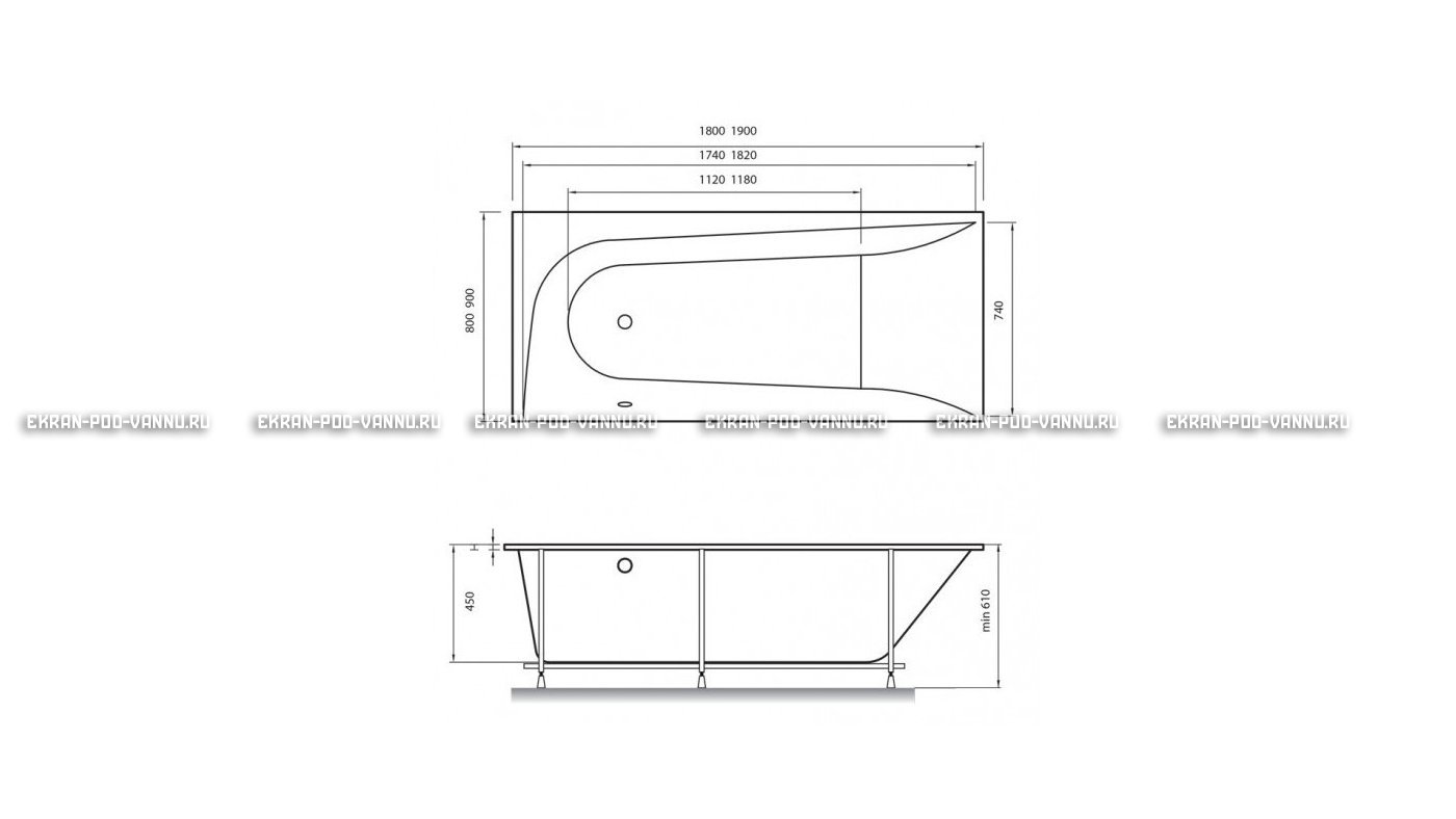 Акриловая ванна Vayer Boomerang 190x90 – купить по цене 53050 руб. в интернет-магазине в городе Ростов-на-Дону картинка 15