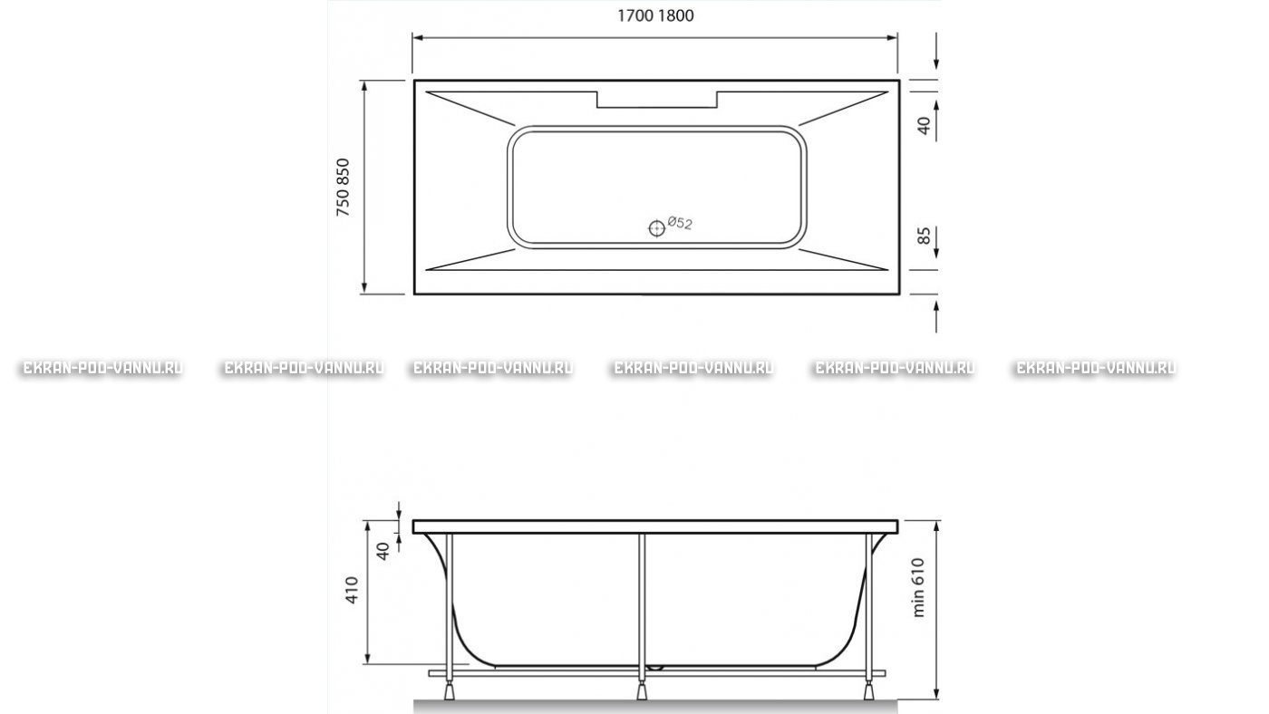 Акриловая ванна Vayer Casoli 180x80 – купить по цене 23580 руб. в интернет-магазине в городе Ростов-на-Дону картинка 16