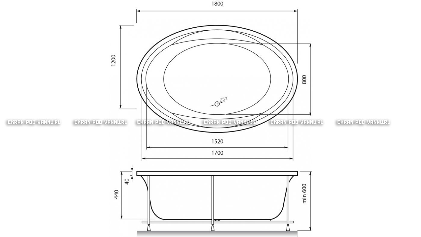 Акриловая ванна Vayer Opal 180x120 – купить по цене 33850 руб. в интернет-магазине в городе Ростов-на-Дону картинка 13